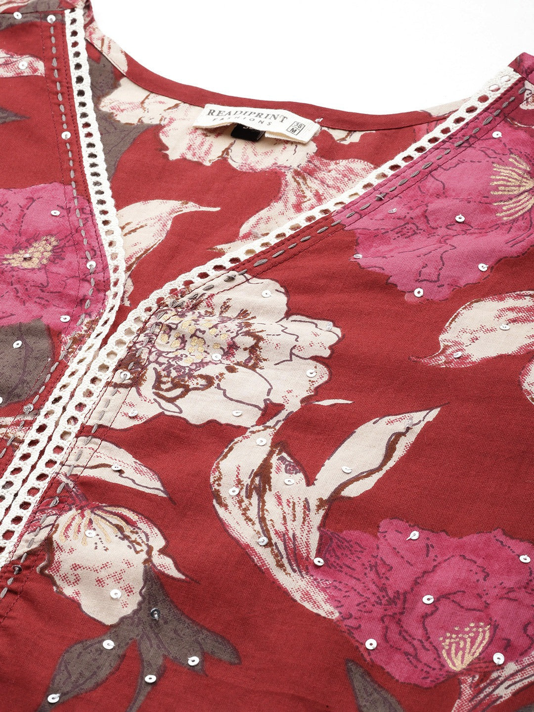 Cotton Floral Straight Kurta Pant And Dupatta