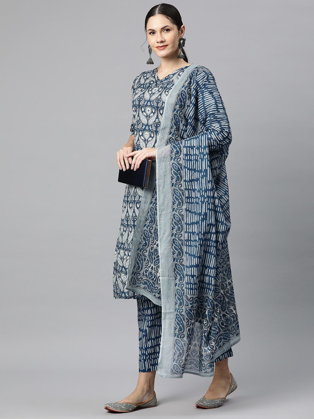Cotton Printed Straight Kurta Pant And Dupatta