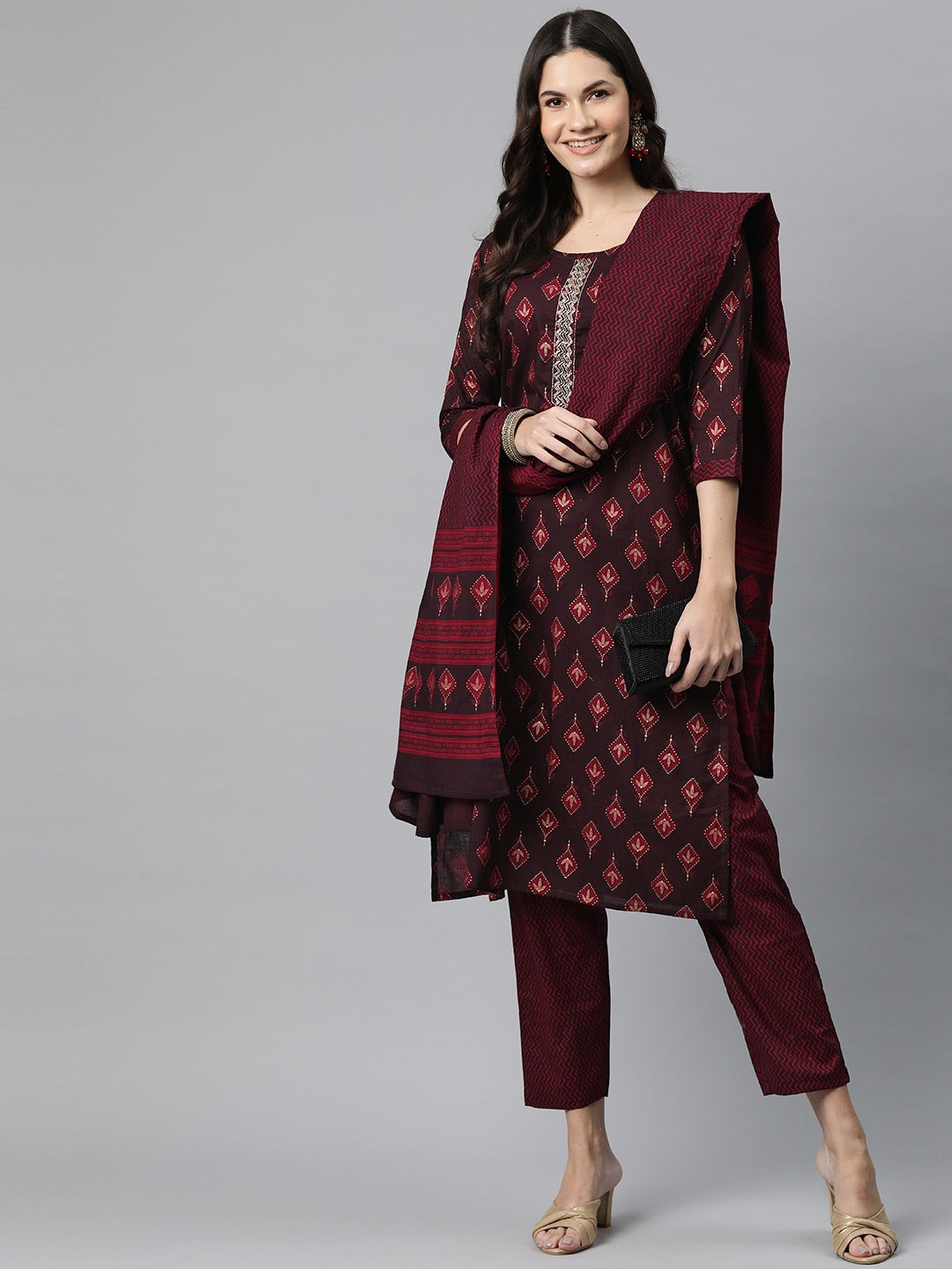 Cotton Printed Straight Kurta Pant And Dupatta