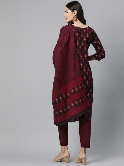 Cotton Printed Straight Kurta Pant And Dupatta