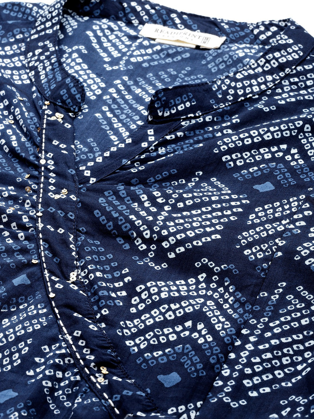 Cotton Bandhani Straight Kurta Pant And Dupatta