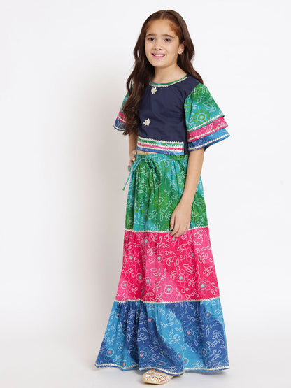 Straight Style Cotton Fabric Blue Color Lehenga Choli