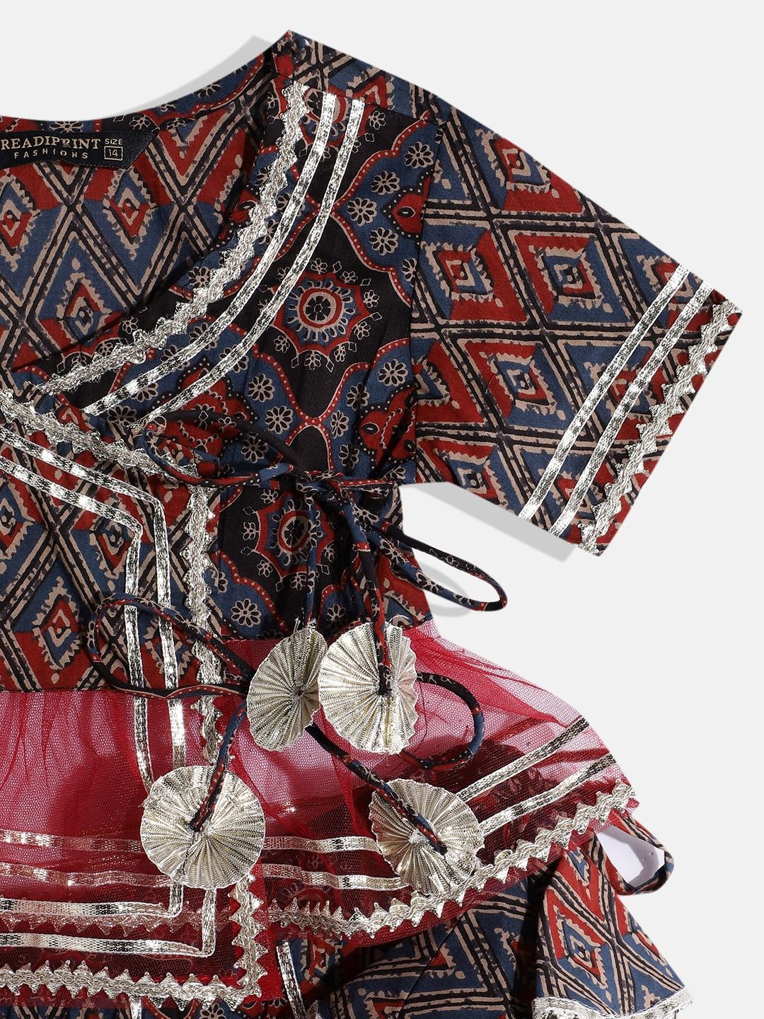 Angrakha Style Cotton Fabric Maroon Color Lehenga Choli