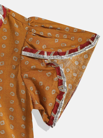 Straight Style Silk Fabric Mustard Color Printed Choli And Lehenga