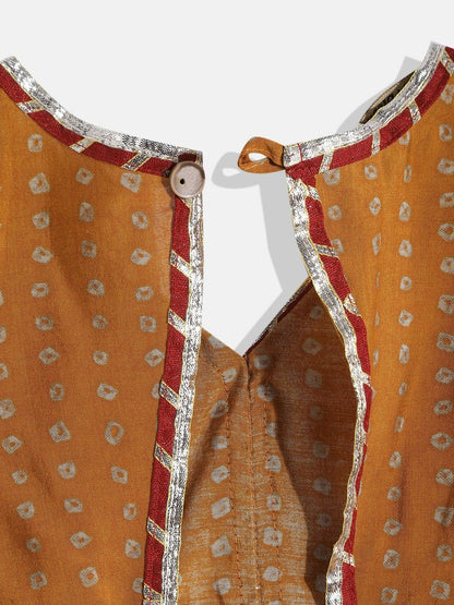 Straight Style Silk Fabric Mustard Color Printed Choli And Lehenga