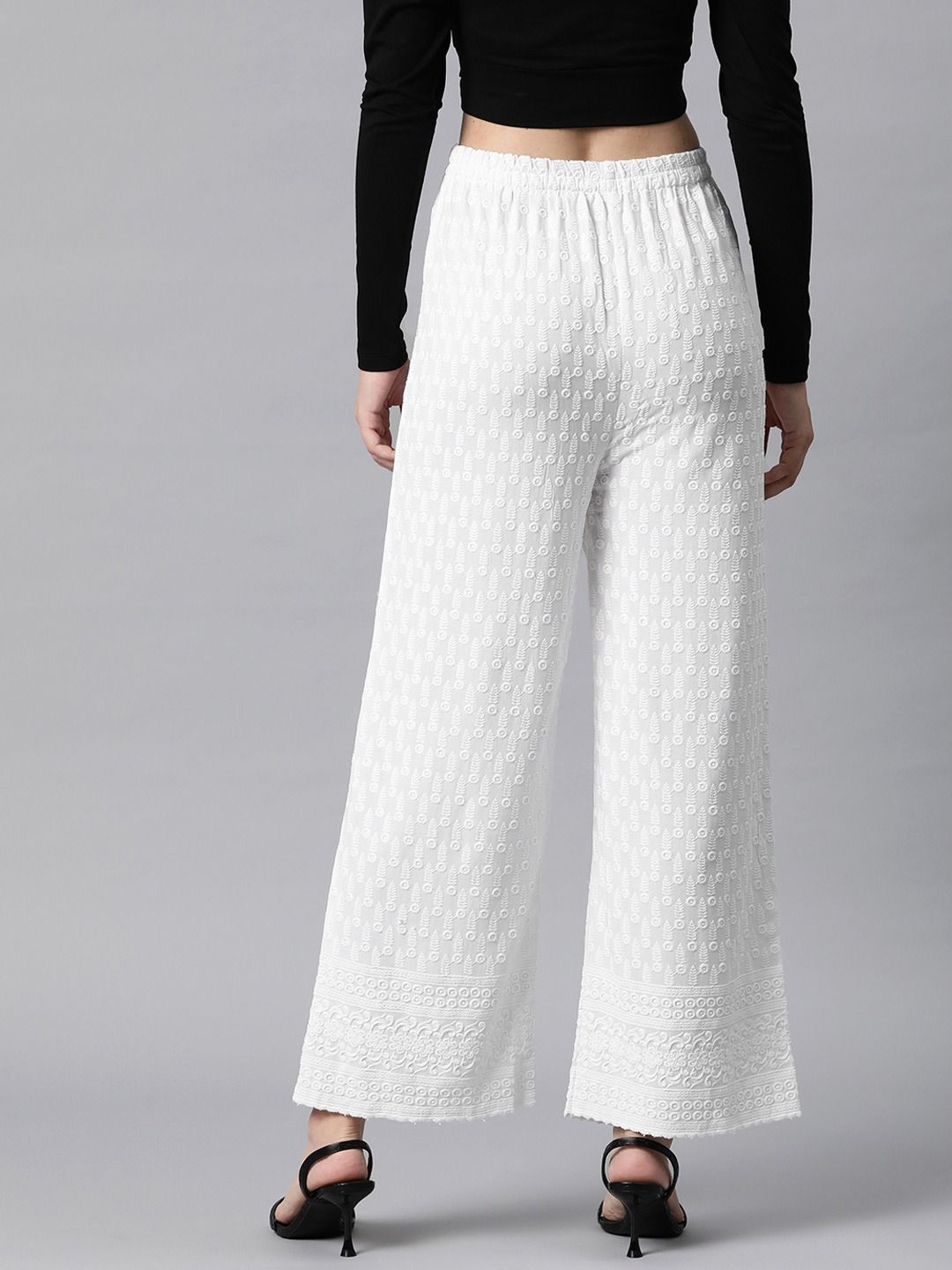 Rayon Fabric White Color Palazzo