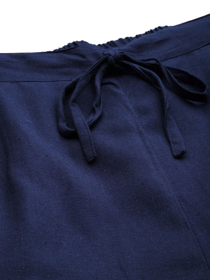 Cotton Fabric Navy Blue Color Palazzo