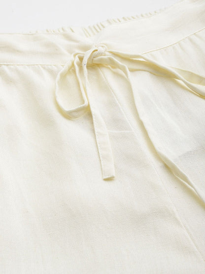 Cotton Fabric Off White Color Palazzo