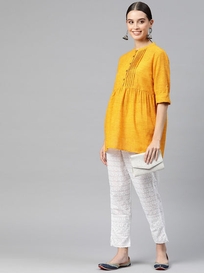 Straight Style Cotton Fabric White     Color Palazzo
