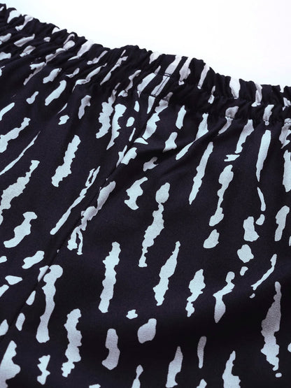 Cotton Fabric Navy Blue Color Palazzo