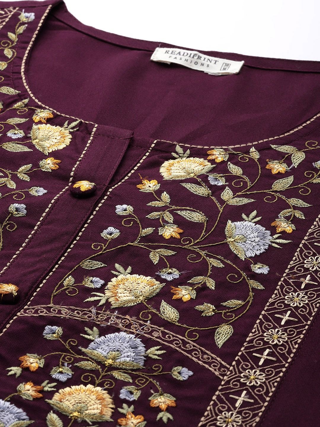 Naira Style Rayon Fabric Maroon Color Kurti