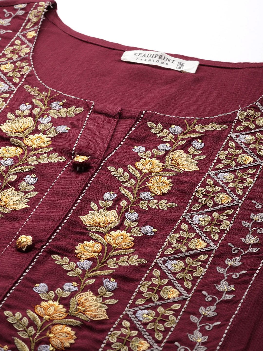 Naira Style Rayon Fabric Maroon Color Kurti