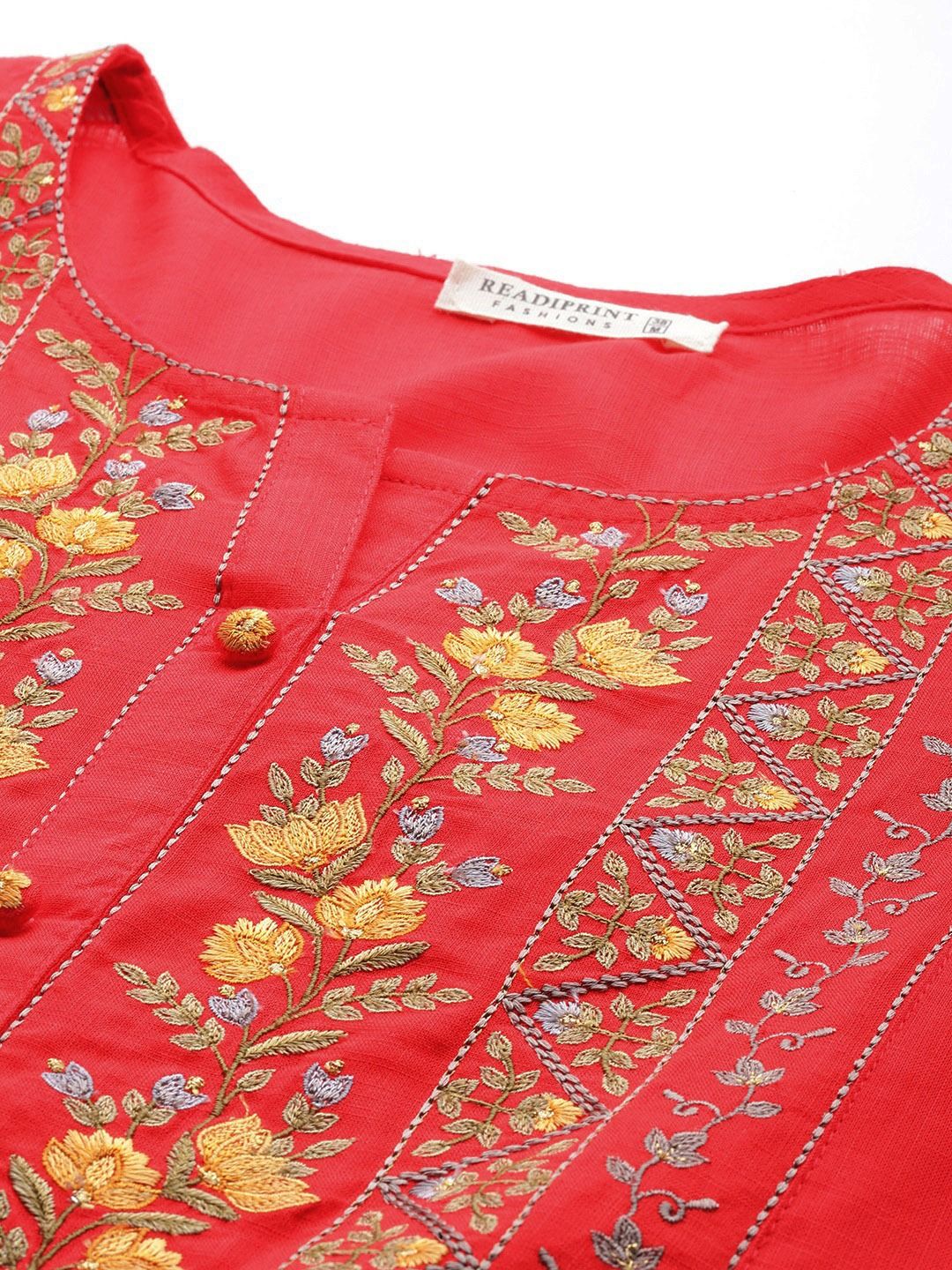 Naira Style Rayon Fabric Red Color Kurti