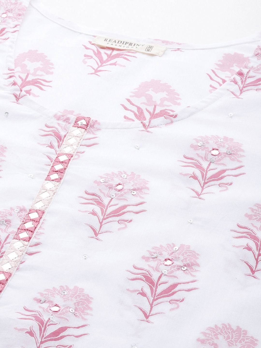 Straight Style Cotton Fabric Mauve Color Kurti