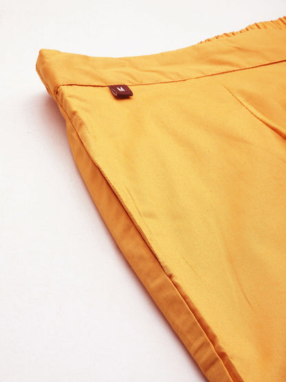 Cotton Lycra Fabric Mustard Color Trouser