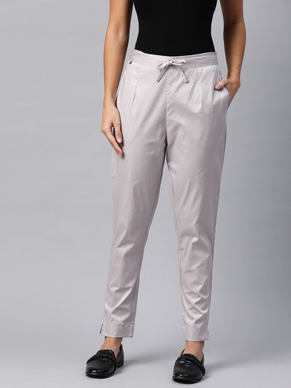 Cotton Lycra Fabric Grey Color Trouser