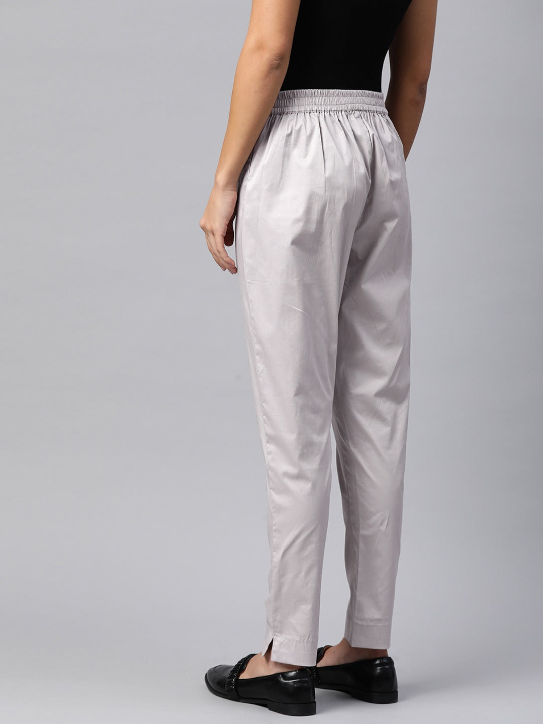 Cotton Lycra Fabric Grey Color Trouser