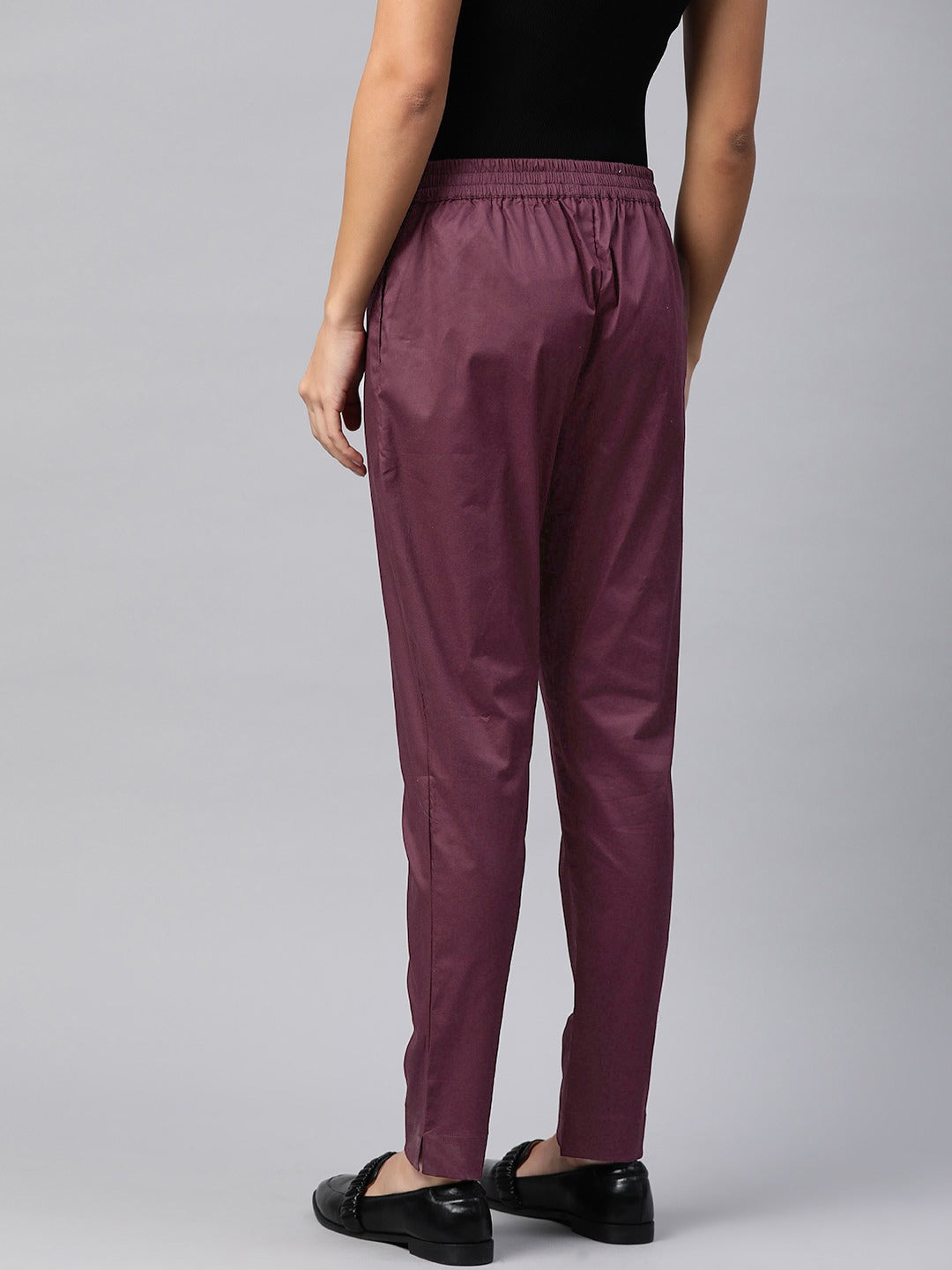 Cotton Lycra Fabric Burgundy Color Trouser