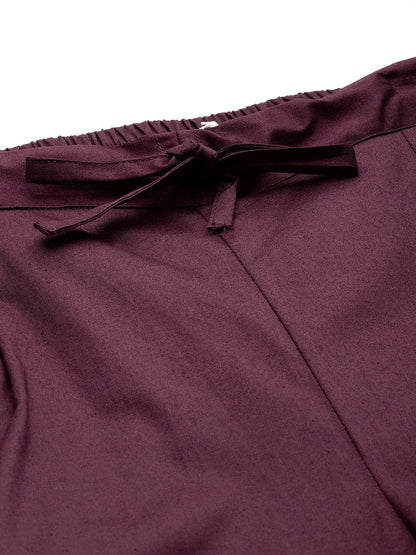Cotton Lycra Fabric Burgundy Color Trouser
