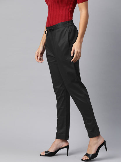Cotton Lycra Fabric Black Color Trouser