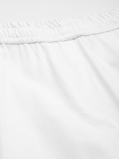 Cotton Lycra Fabric White Color Trouser