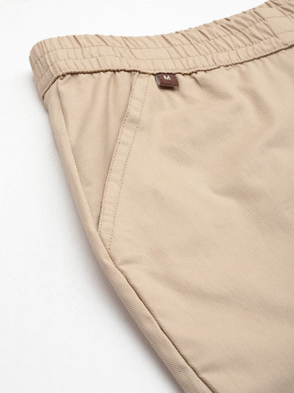 Cotton Lycra Fabric Beige Color Trouser