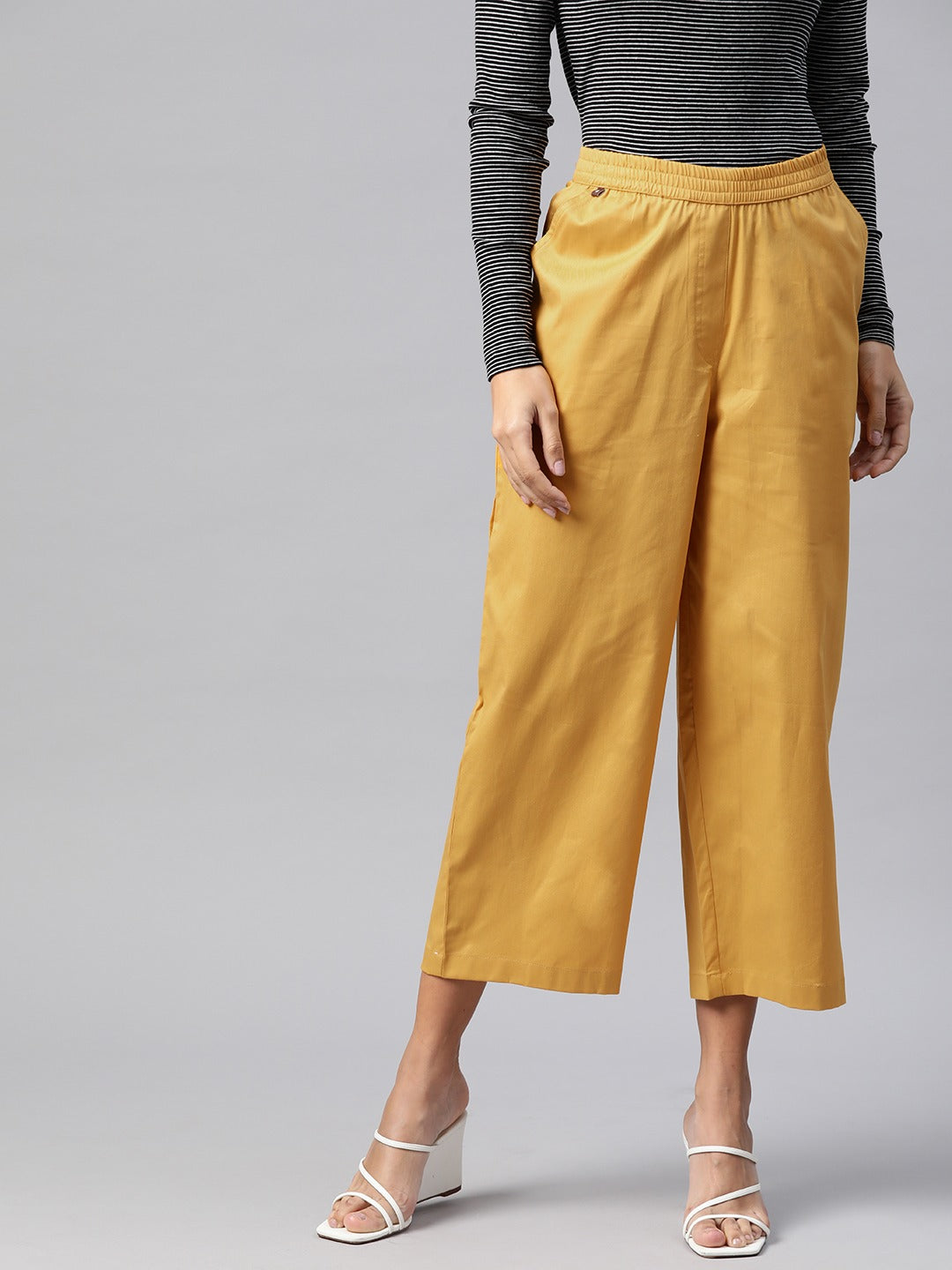 Cotton Lycra Fabric Mustard Color Trouser
