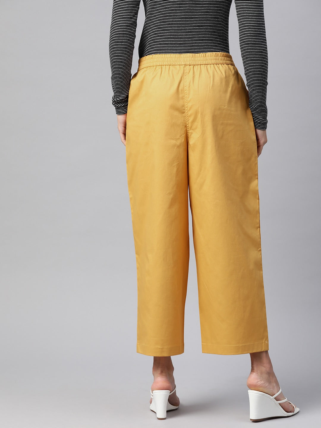 Cotton Lycra Fabric Mustard Color Trouser