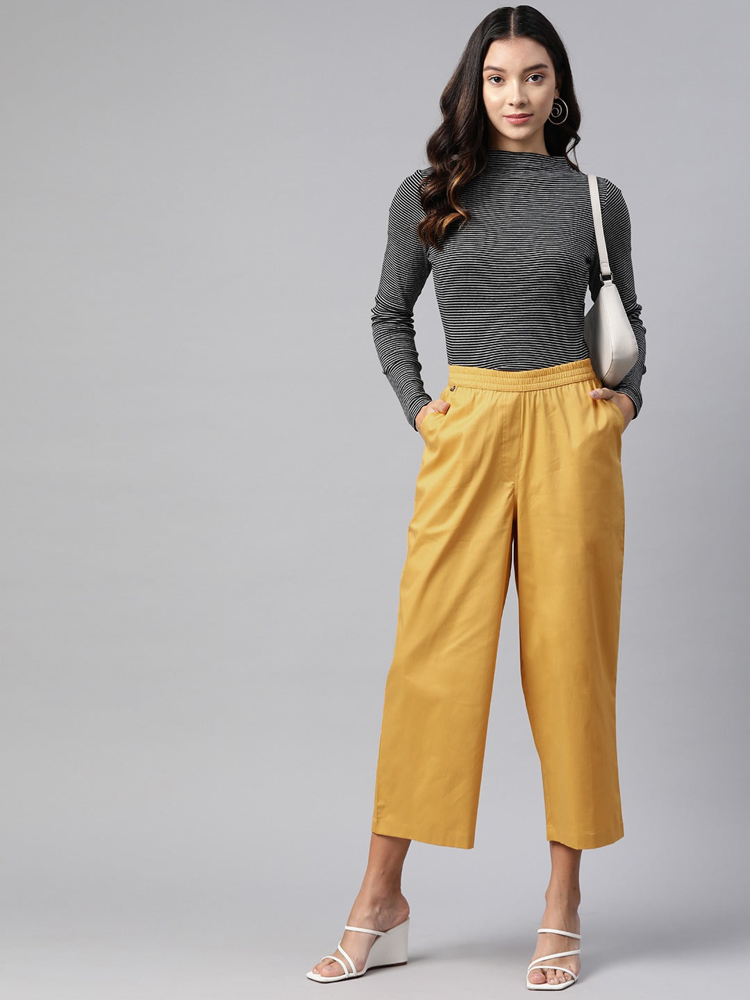 Cotton Lycra Fabric Mustard Color Trouser