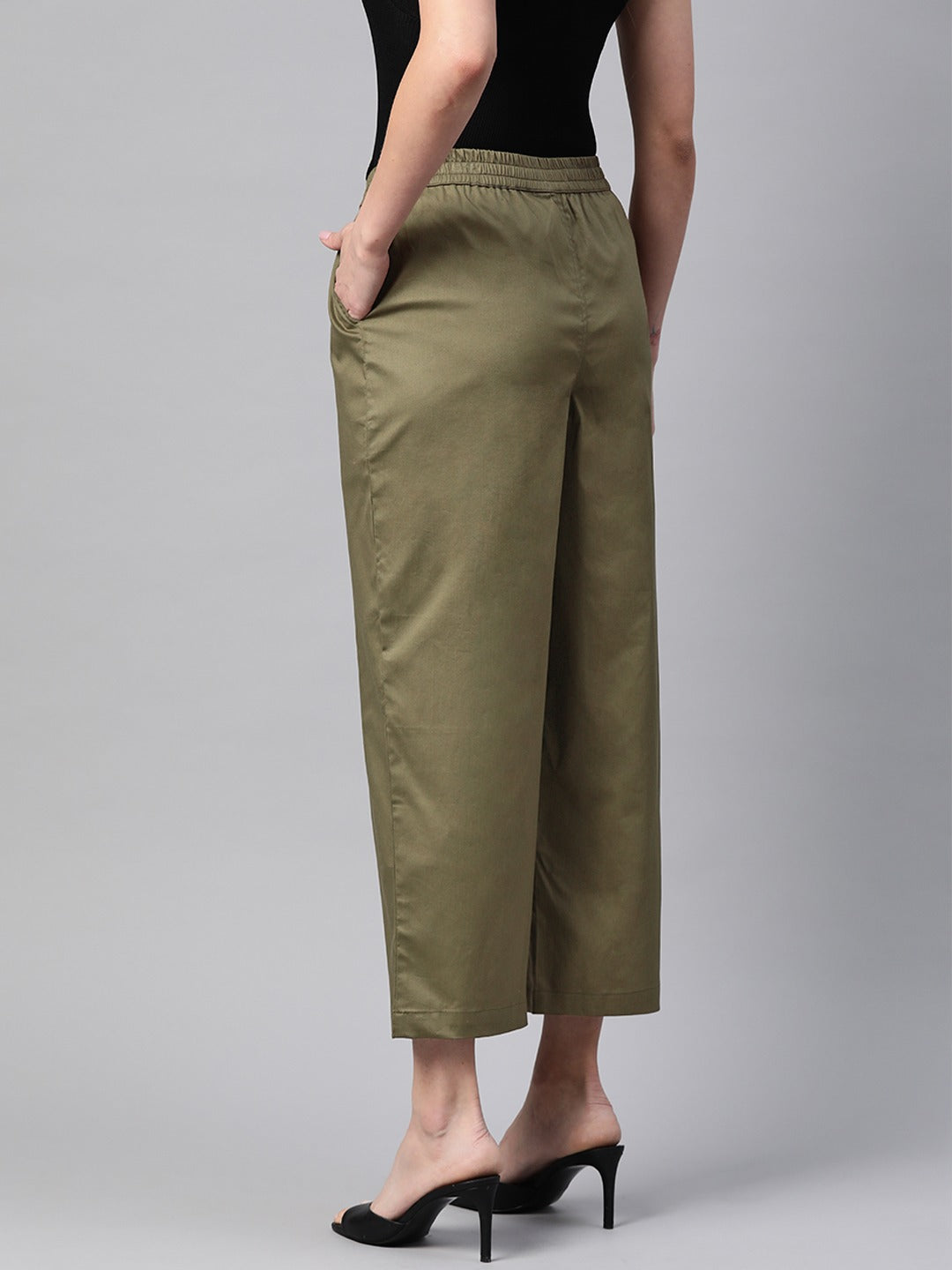 Cotton Lycra Fabric Olive Color Trouser