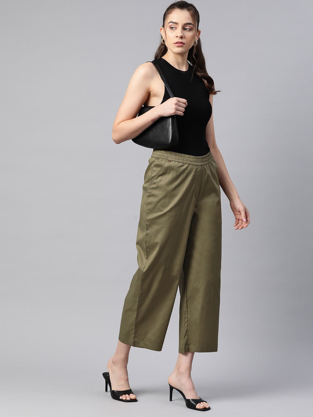 Cotton Lycra Fabric Olive Color Trouser