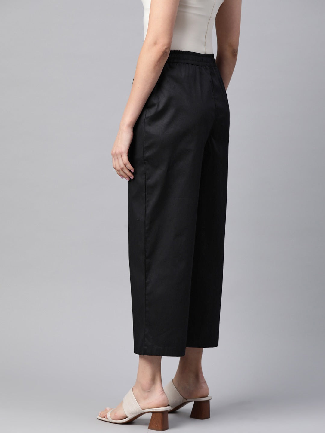 Cotton Lycra Fabric Black Color Trouser