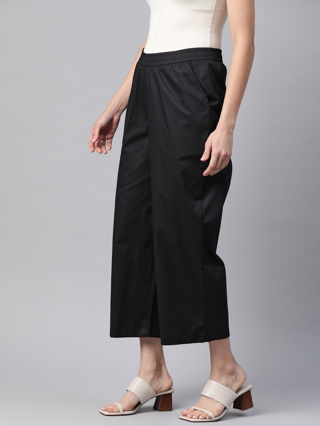 Cotton Lycra Fabric Black Color Trouser