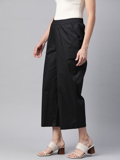 Cotton Lycra Fabric Black Color Trouser