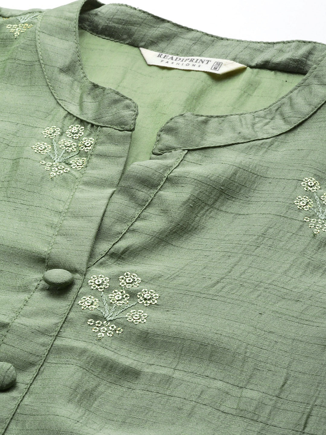 Silk Sequinned Straight Kurta