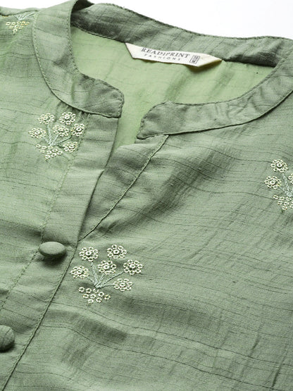Silk Sequinned Straight Kurta