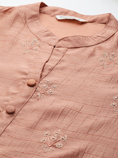 Silk Sequinned Straight Kurta