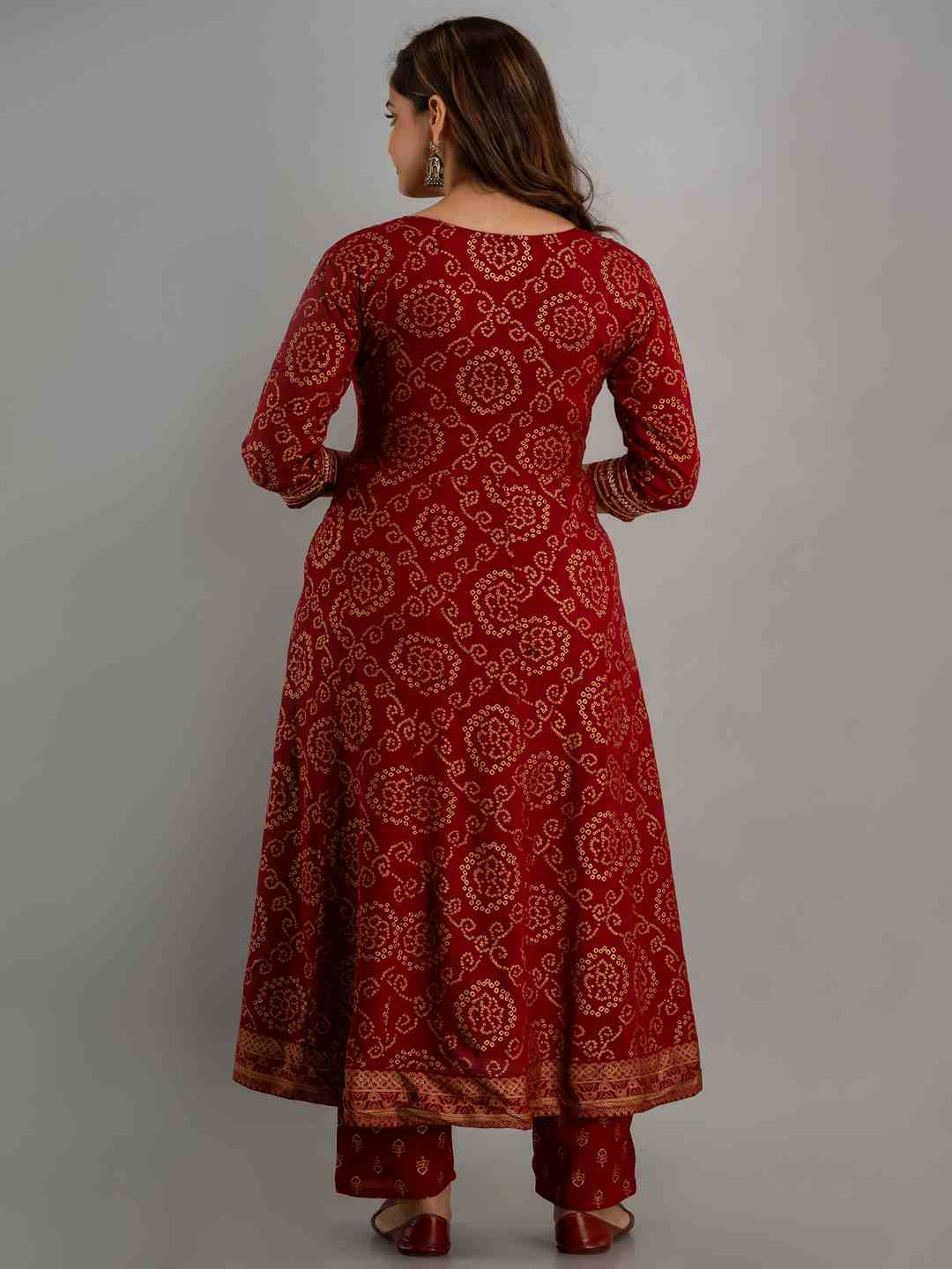 Printed Flared Round Neck 3/4 Sleeves Viscose Rayon Kurta, Pant And Dupatta Set