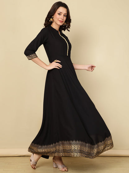 Rayon Printed Kurta With Palazzo & Dupatta Set