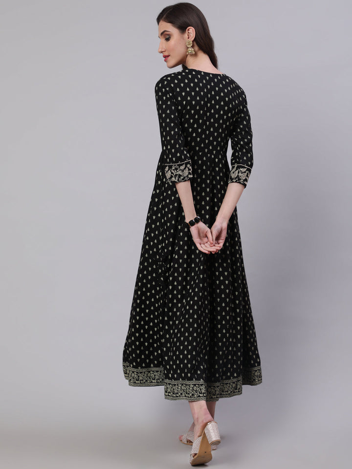 Rayon Embroidered Front slit  3/4 Sleeves Calf Kurta