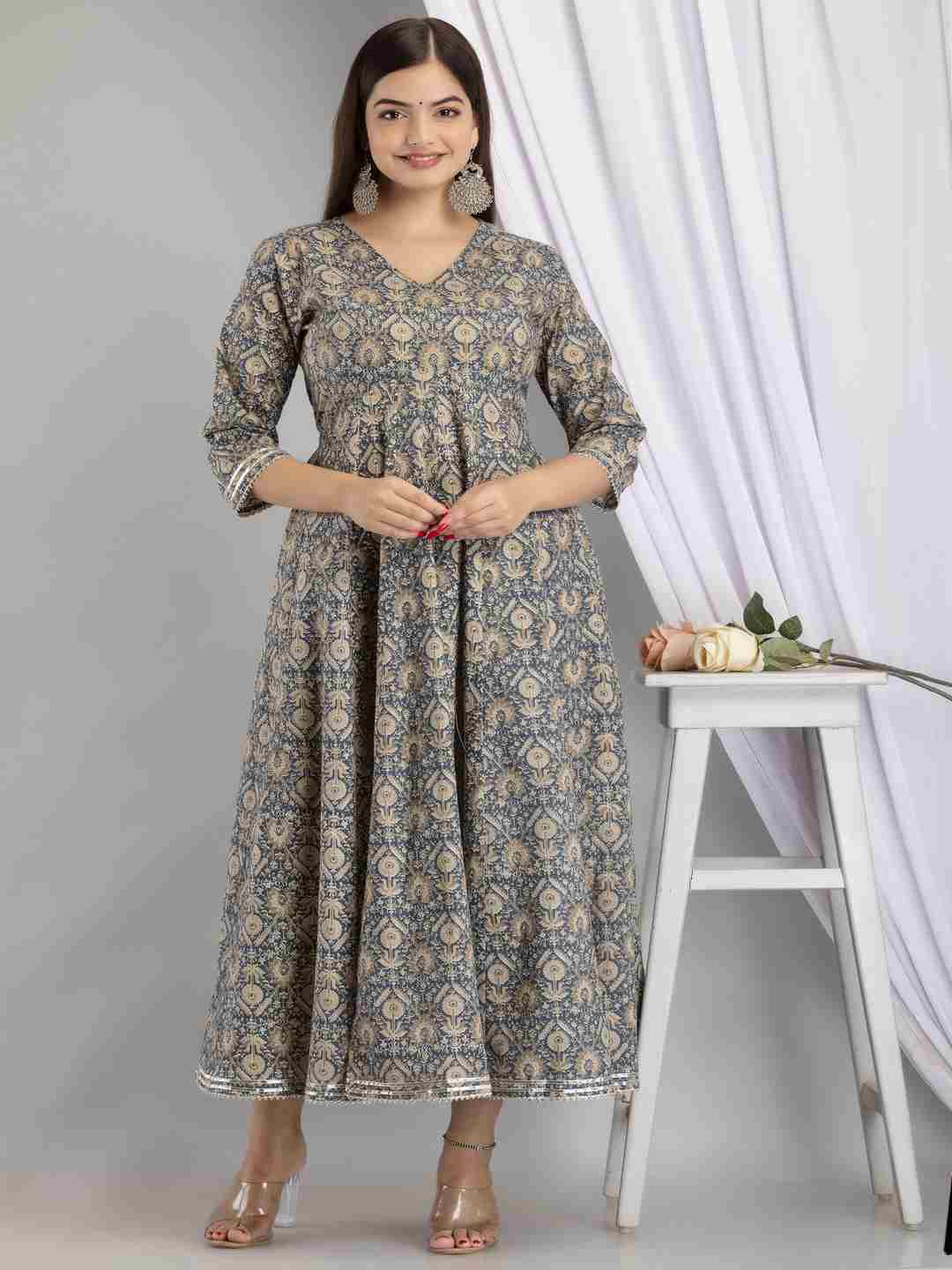 Nishabd blue cotton printed kurta – wholesale manufacturer & exporter from India