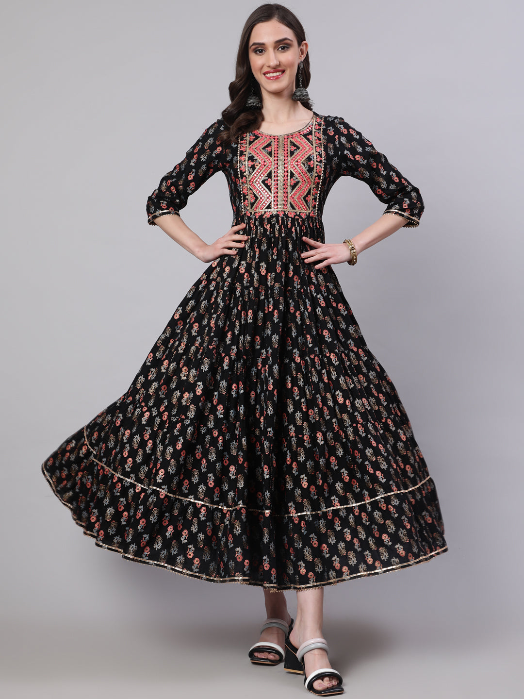 Nishabd black rayon embroidered kurta – wholesale manufacturer &amp; exporter from India