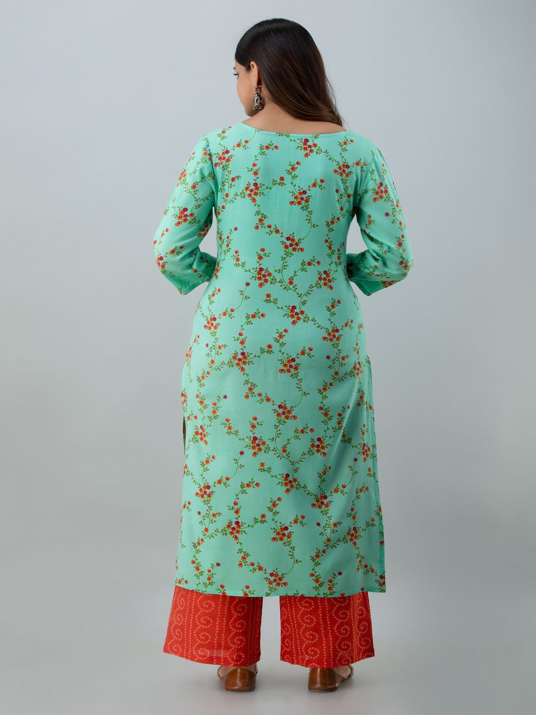 Floral Print Straight Kurta (Pink)
