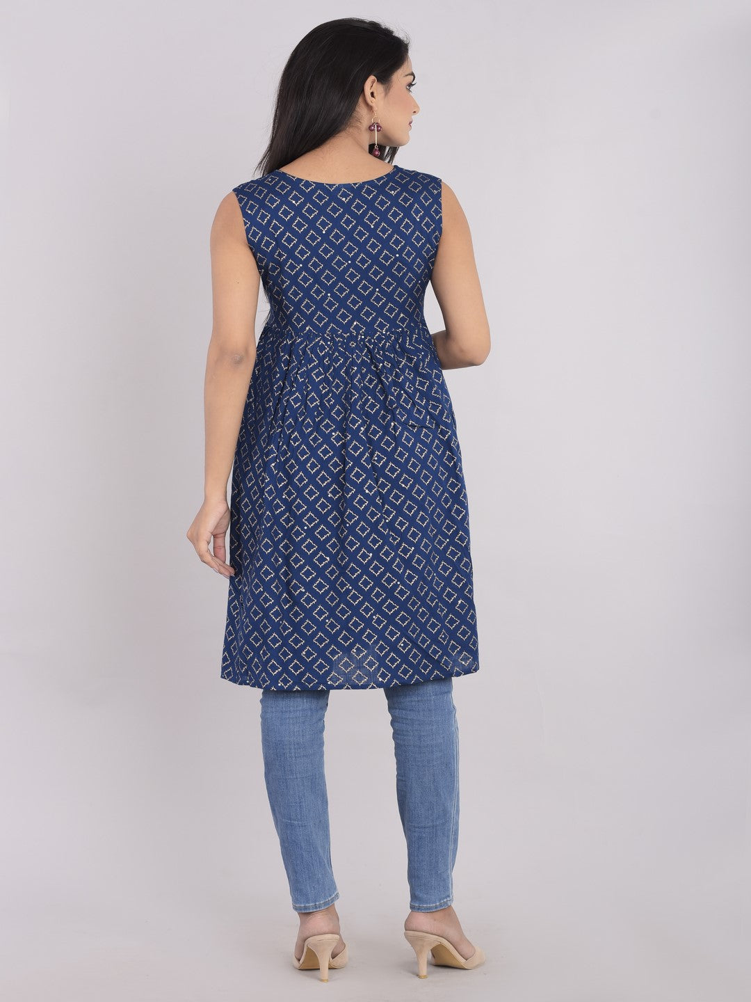 Fit And Flare Blue Dress