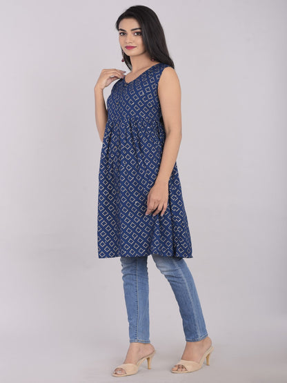 Fit And Flare Blue Dress