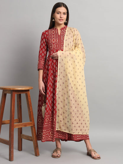 Rayon Printed Anarkali Kurta