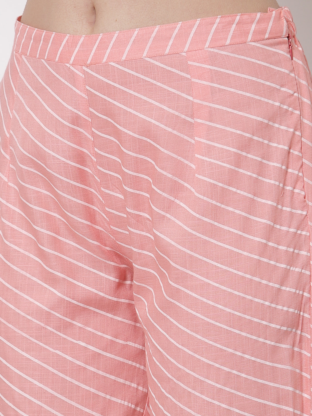 Rayon Embroidered Straight Kurta Palazzo Set (Pink)