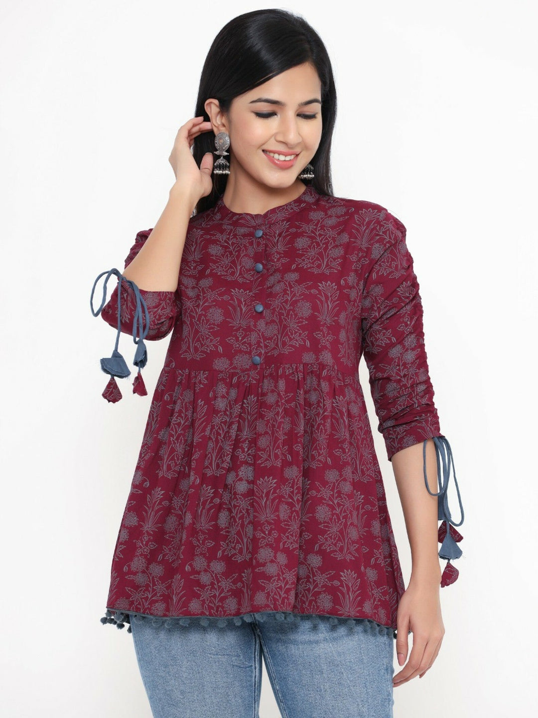 Kbz purple printed top – wholesale manufacturer & exporter from India