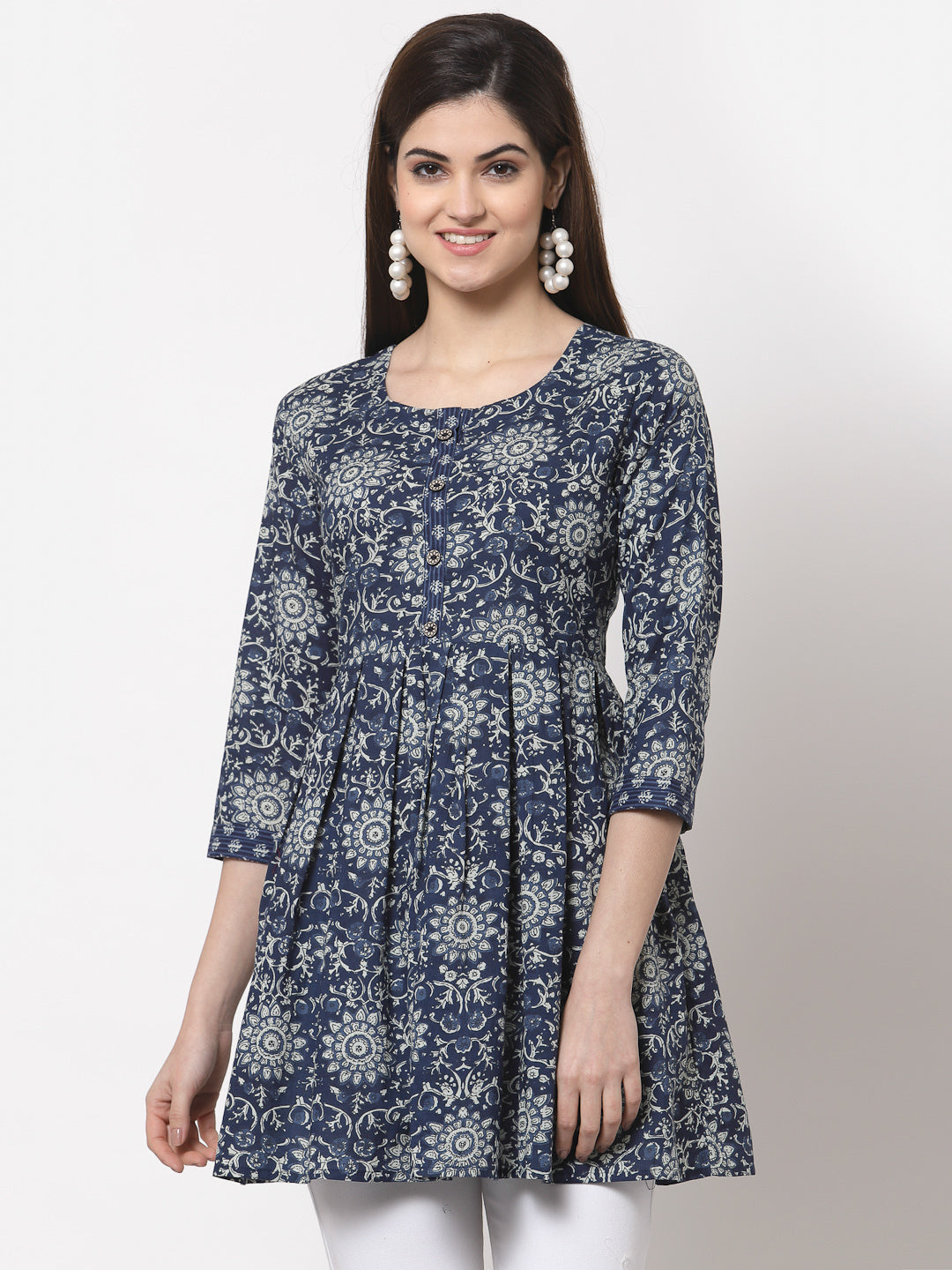 Kbz blue printed top – wholesale manufacturer & exporter from India