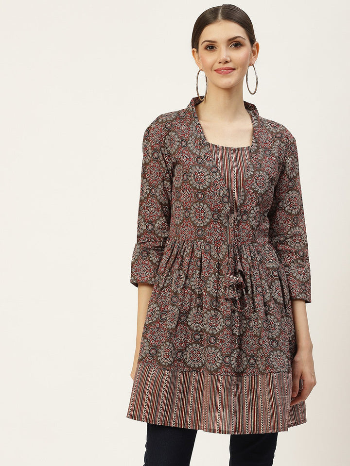 Cotton Printed Regular Multicolor Top